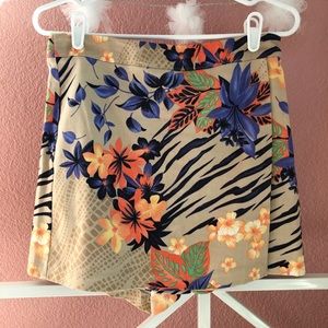 Cache Floral Animal Print Skort